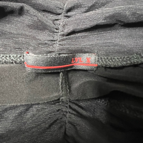 Unique y2k vintage black lvl x flared Bell Bottom stretchy pants Mesh Band - Picture 8 of 10